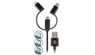 Chargeur voiture FOREVER - câble 3 en 1 Lightning + USB-C + microUSB