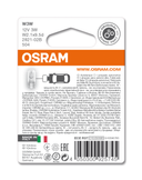 2 Ampoules OSRAM W3W Original 12V