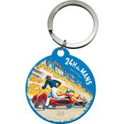 Key Chain Round NOSTALGIC ART 24H Le Mans - Racing Poster Blue