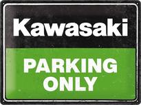 Tin Sign 30 X 40 Cm NOSTALGIC ART Kawasaki - Parking Only Green