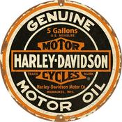 Round Tin Sign 35Cm NOSTALGIC ART Harley-Davidson - Genuine Motor Oil