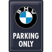Tin Sign 20X30Cm NOSTALGIC ARTBmw - Parking Only Classic Blue