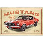 Tin Sign 40X60Cm Ford Mustang NOSTALGIC ART Gt 1967 Red