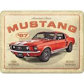 Plaque 15 x 20cm NOSTALGIC ART Ford Mustang - GT 1967 Red