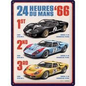 Tin Sign 30 X 40 Cm NOSTALGIC ART 24H Le Mans - 1966 - Ford Gt40 Winners