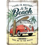 Metal Card Vw Bulli NOSTALGIC ART Beach
