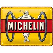 Plaque 15 x 20cm NOSTALGIC ART Michelin - Tyres Bibendum Yellow