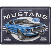 Tin Sign 30 X 40 Cm NOSTALGIC ART Ford Mustang - 1969 Mach1 Blue