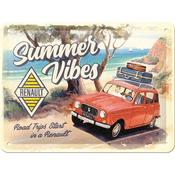 Tin Sign  15Cm X 20Cm NOSTALGIC ART Renault R4 Summer Vibes