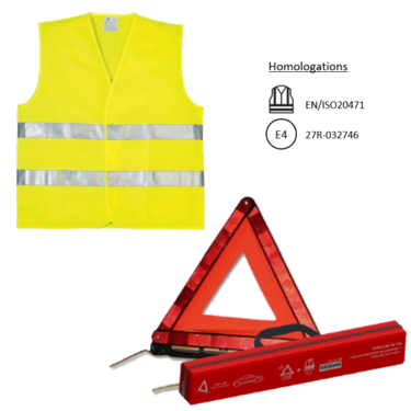 Kit Sécurité Voiture : Gilet Jaune Et Triangle De Signalisation – Ensemble Pliable, Réfléchissant, Pour Panne Ou Accident - 9
