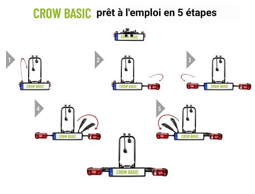 Porte-vélos Crow basic 2 vélos EUFAB