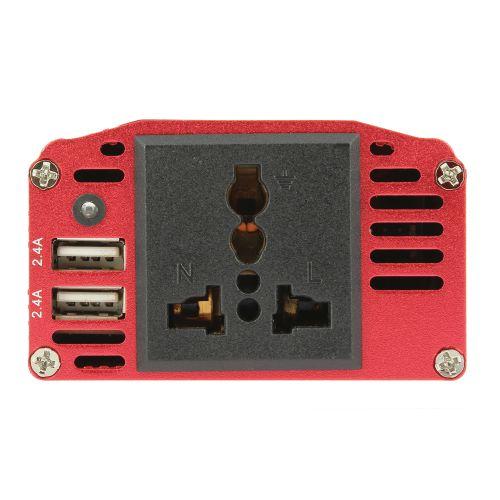 Convertisseur SWISS DRIVE 12V/230V 300W + USB 2.4Ax2 + pinces crocodiles + câble 12V