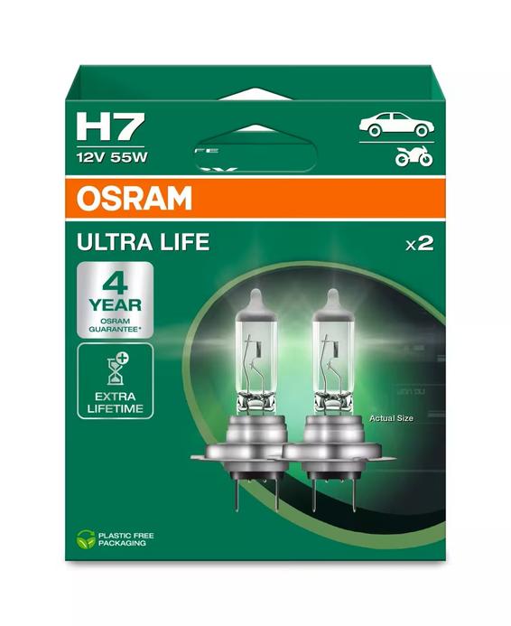 2 ampoules OSRAM ULTRALIFE H7 12V DUOBOX