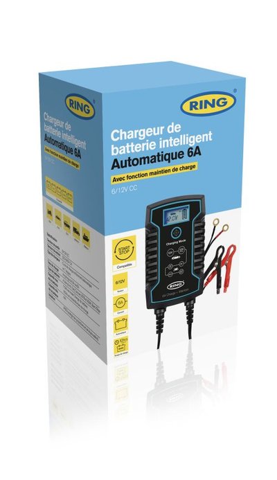 Chargeur de batterie intelligent et maintien de charge RING 12V, 6A RESC806FR