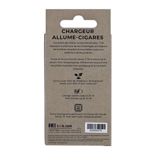 Chargeur allume-cigares TNB 2 USB 4,8 A - Plastique écologique gris eco 