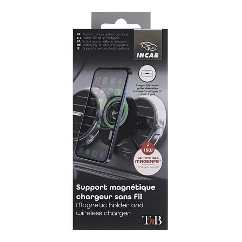 Chargeur sans fil 15W pour grille d'aération TNB - noir