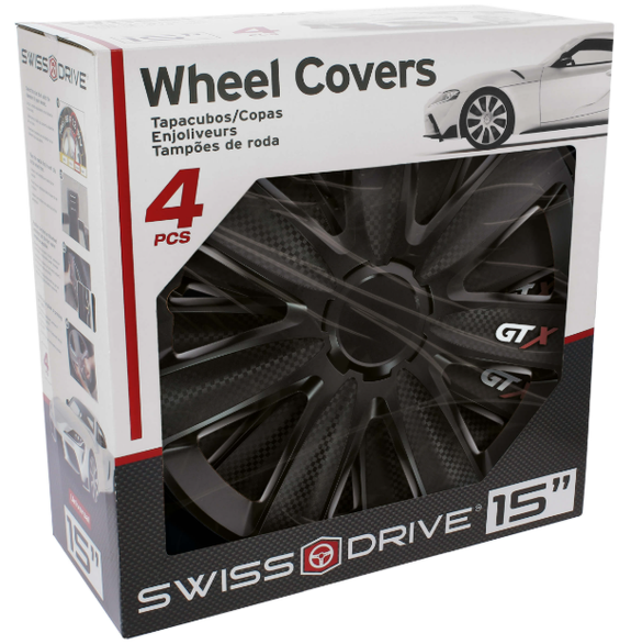 JEU D'ENJOLIVEURS 15'' CARBON BLACK SWISSDRIVE