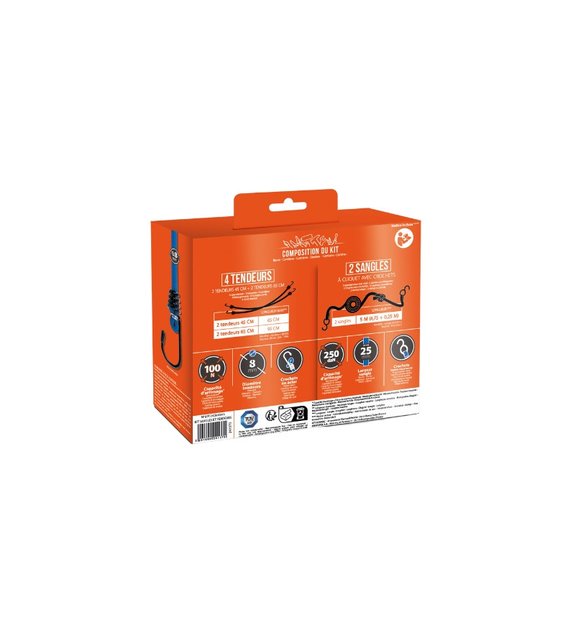 Kit 2 sangles et 4 tendeurs CUSTO AUTO