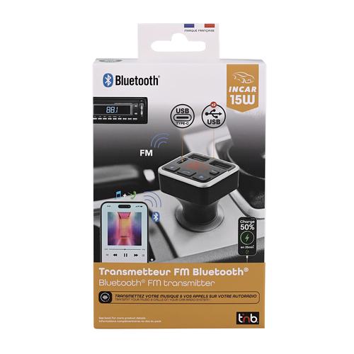 Transmetteur FM Bluetooth -  kit mains libres TNB- gris
