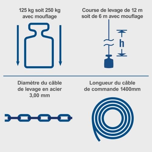 Palan électrique 250 kg SCHEPPACH HRS250