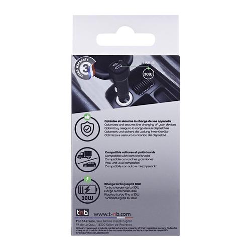 Chargeur allume-cigares  TNB 1 USB-C 30W - noir
