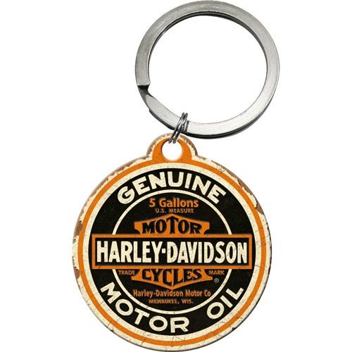 Key Chain Round NOSTALGIC ART Harley-Davidson - Genuine Motor Oil