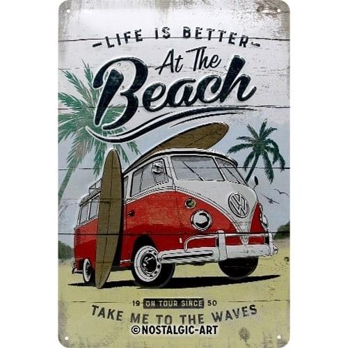 Plaque 20x30 NOSTALGIC ART VW Bulli Beach