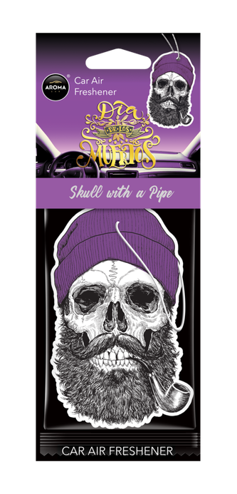 Désodorisant AROMA CAR dia de los muertos skull with a pipe