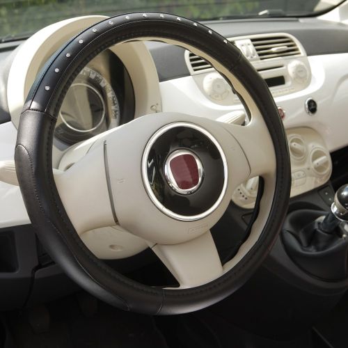 Couvre volant CUSTOMAGIC noir à strass