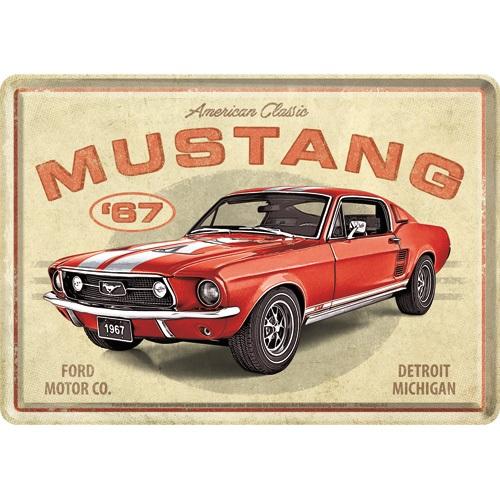 Metal Card Ford Mustang NOSTALGIC ART Gt 1967 Red