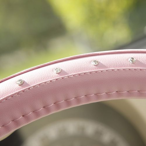 Couvre volant CUSTOMAGIC rose à strass