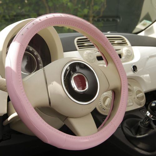 Couvre volant CUSTOMAGIC rose à strass