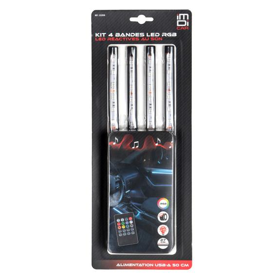 Kit de 4 bandes de LED RGB 