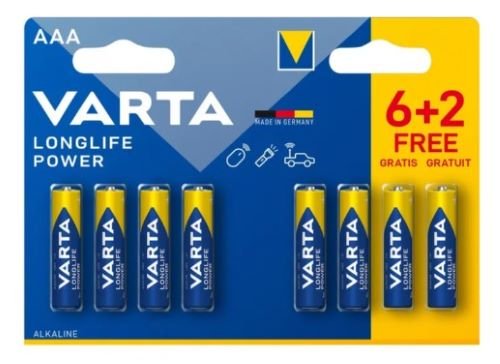 Piles VARTA LR03 LongLife Power 6+2 gratuites Piles VARTA LR03 LongLife Power 6+2 gratuites