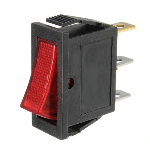 Interrupteur basculeur rectangle lumineux rouge RDI Interrupteur basculeur rectangle lumineux rouge RDI