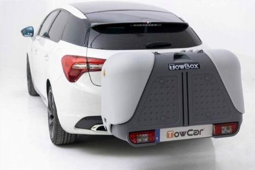 Coffre sur boule d'attelage TOWBOX V2 gris