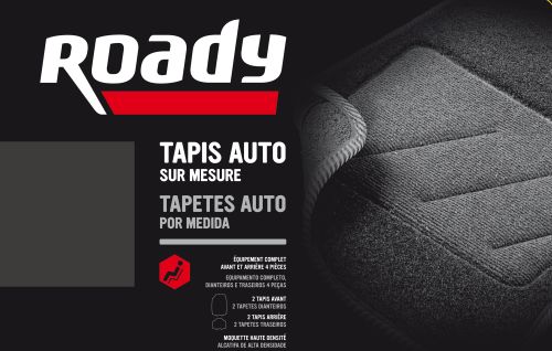 Jeu de 4 Tapis auto ROADY Moquette TAILLE 1 noir