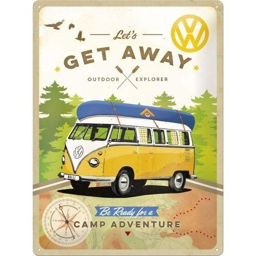 Tin Sign 30 X 40 Cm NOSTALGIC ART Vw Lets Get Away