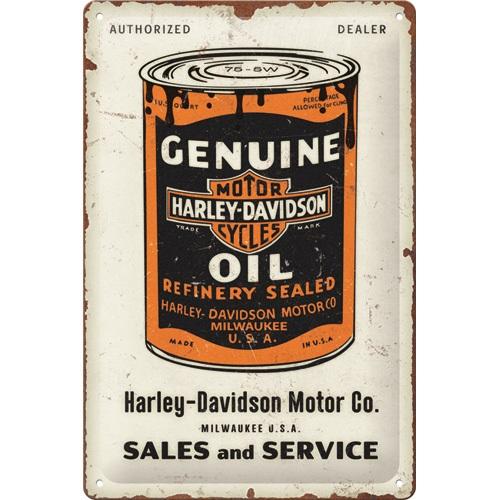Tin Sign 20X30Cm NOSTALGIC ART Harley-Davidson - Genuine Oil Can