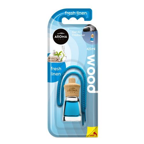 Désodorisant AROMA CAR wood mini fresh linen (linge frais) 4.5ml