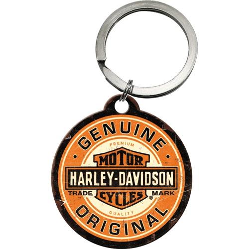 Key Chain Round NOSTALGIC ART Harley-Davidson - Genuine Orig