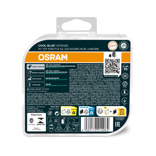 2 Ampoules OSRAM H1 Cool Blue® Intense NextGeneration 12V