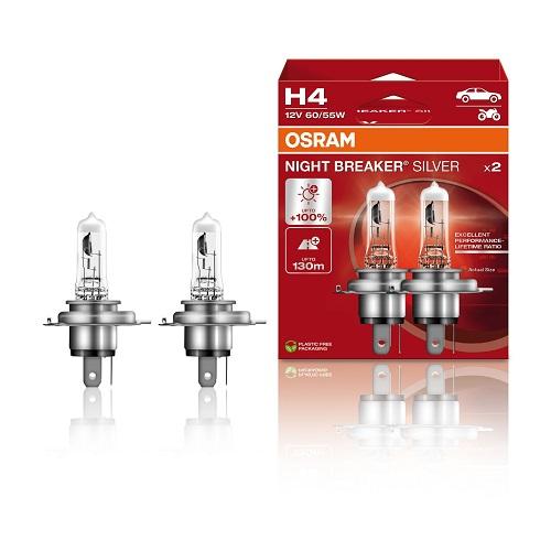 2 Ampoules OSRAM H4 Night Breaker Silver 12V Db