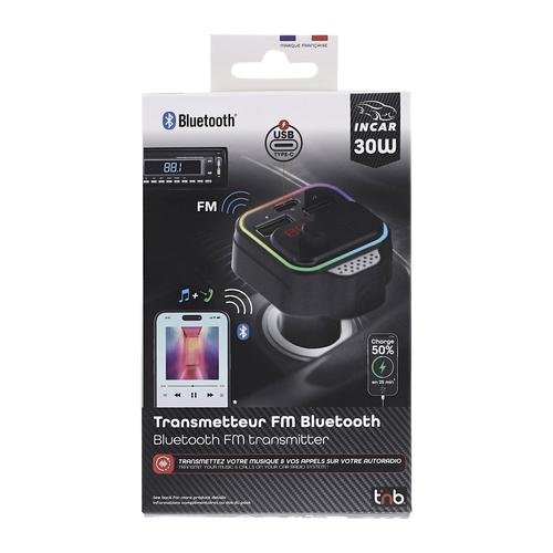 Transmetteur FM Bluetooth kit mains libres et charge rapide TNB - noir