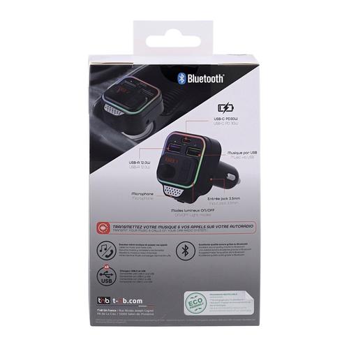 Transmetteur FM Bluetooth kit mains libres et charge rapide TNB - noir