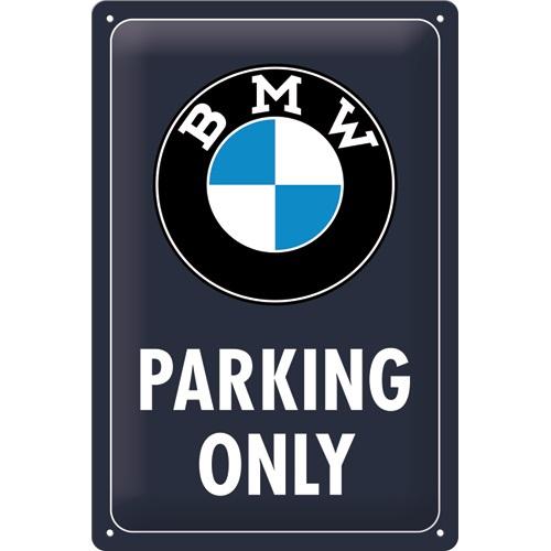 Tin Sign 20X30Cm NOSTALGIC ARTBmw - Parking Only Classic Blue
