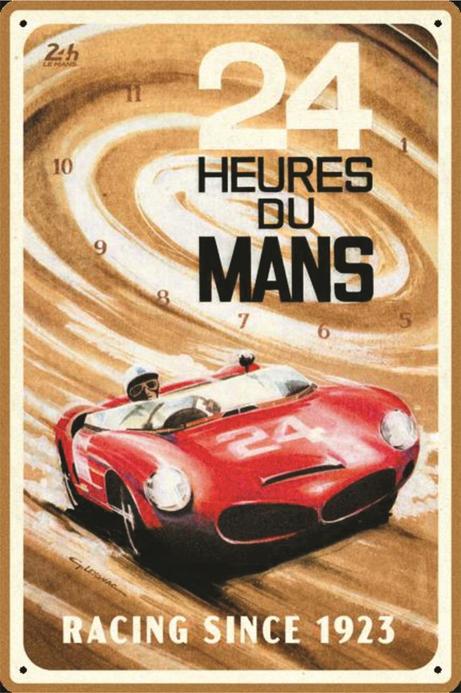 Tin Sign 20X30 NOSTALGIC ART Cm 24H Le Mans - Red Car 1963
