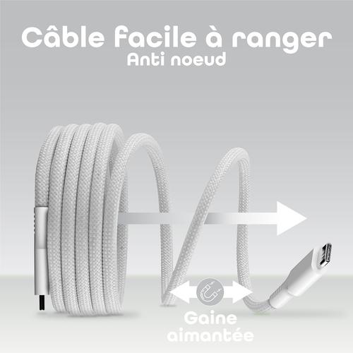 Câble TNB USB-C/USB-C 1.5m gaine aimantée 