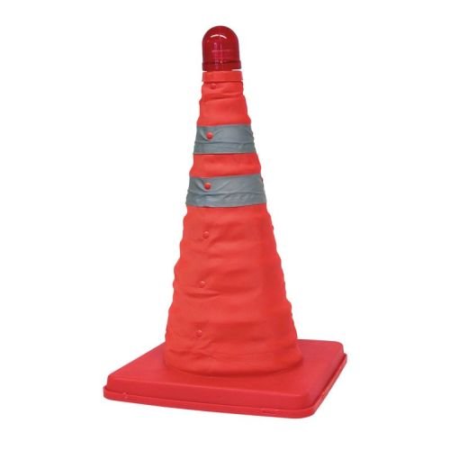 Cône de sécurité haute visibilité pliable avec led clignotante CARPOINT
