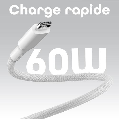 Câble TNB USB-C/USB-C 1.5m gaine aimantée 